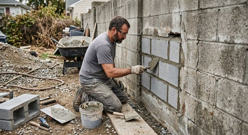 Cinder Block Wall Repair in Elizabethtown, KY