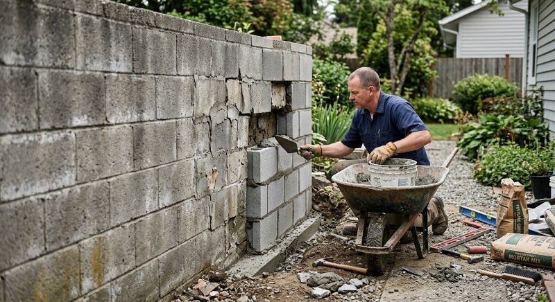 Cinder Block Wall Repair in Shepherdsville, KY