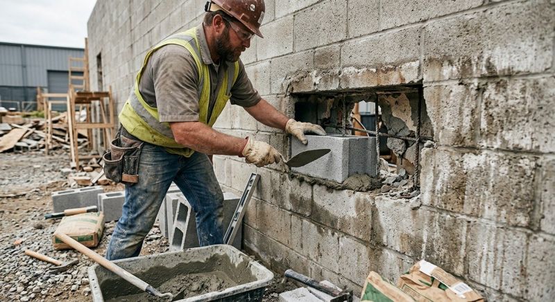Cinder Block Wall Repair in Shepherdsville, KY